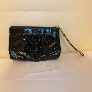Coach Black Patent Leather Wristlet